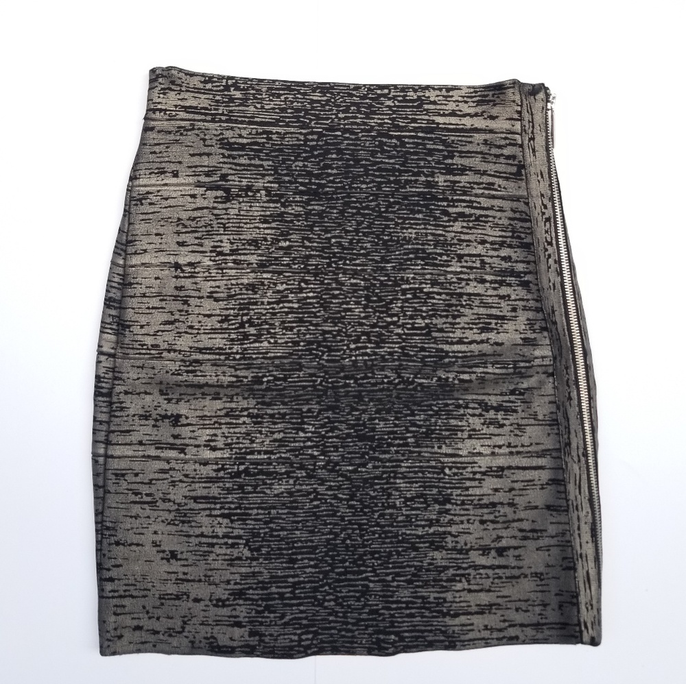 Michael Michael Kors  Black Gray Stretch Skirt